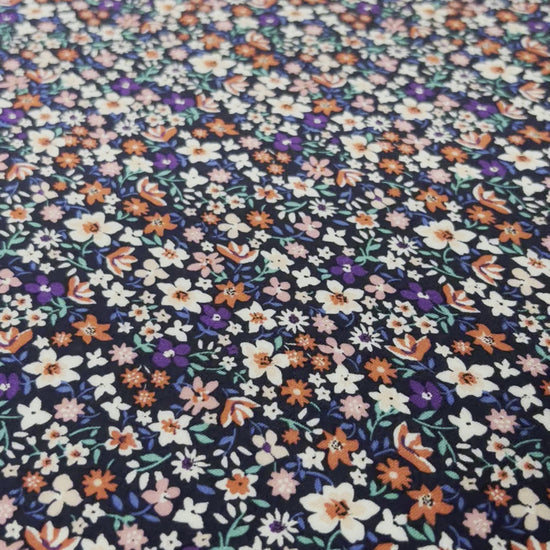 Blue and Red Floral Fabric | Blue and Red Floral | Walthamstow Fabrics